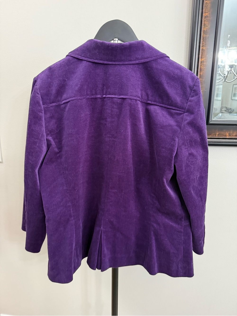 Halogen Deep Purple Corduroy Button Blazer - Picture 3 of 10